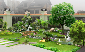 thiết kế thi công sân vườn đẹp tại Củ Chi giá