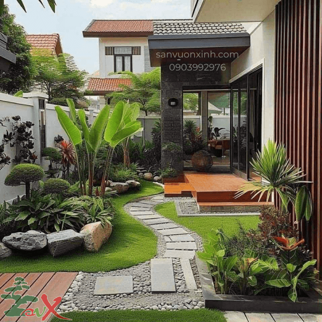 thiết kế thi công sân vườn tại Hóc Môn