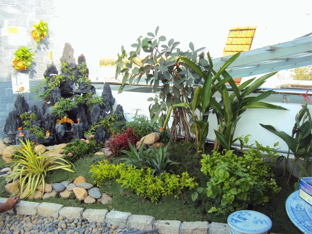 Thiết kế Tiểu Cảnh Vườn Khô Gầm Cầu Thang Củ Chi