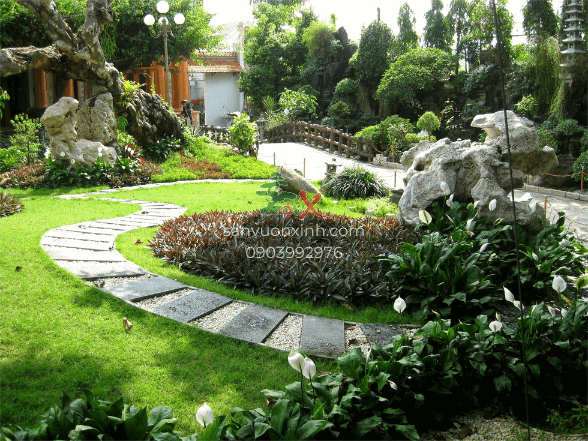 thi công tiểu cảnh sân vườn tại TP.CHM