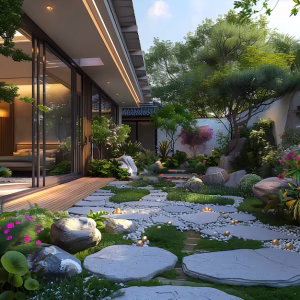 thiết kế thi công sân vườn
