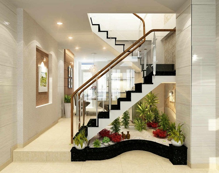 Tiểu Cảnh Vườn Khô Gầm Cầu Thang Tại Quận 5